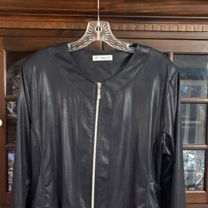 Women's Black Jacket satin zip up